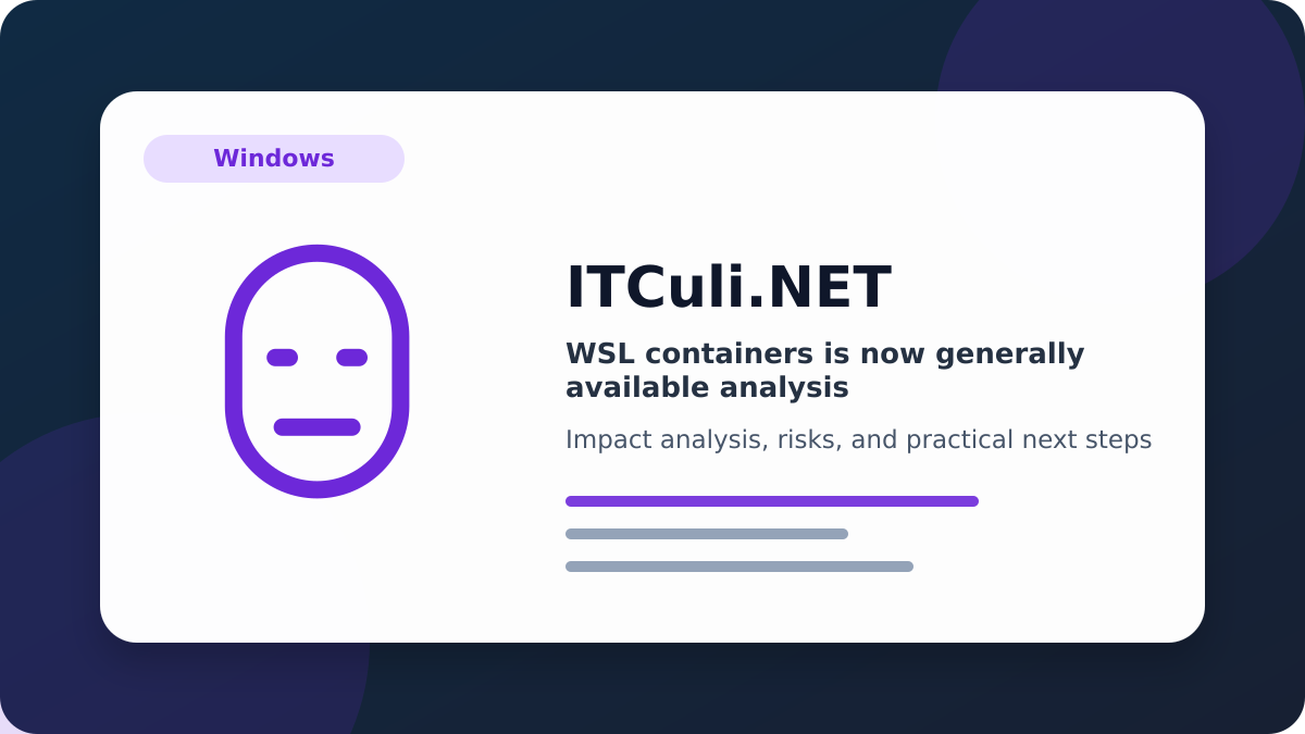 WSL containers impact analysis