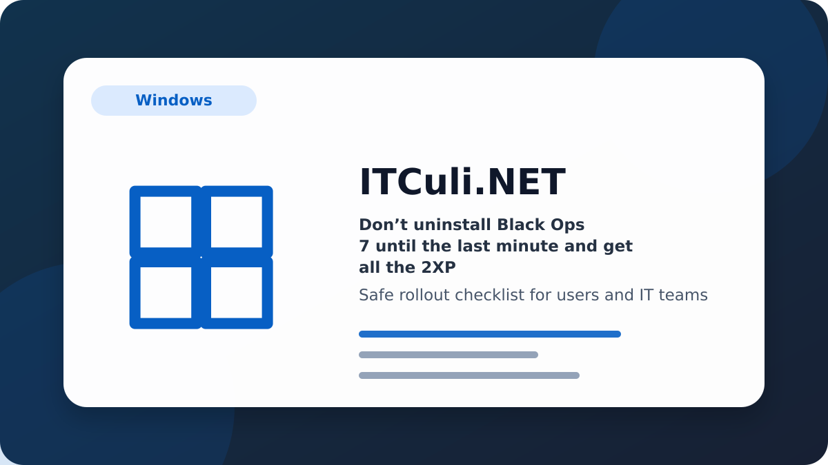 Don't uninstall checklist