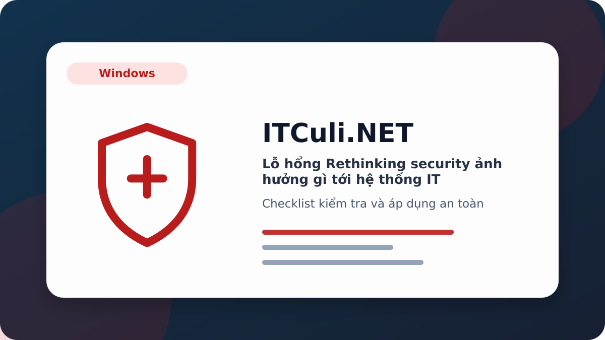 Rethinking security checklist xử lý