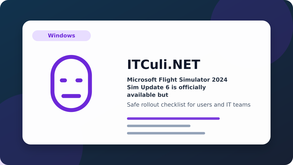 Microsoft Flight checklist
