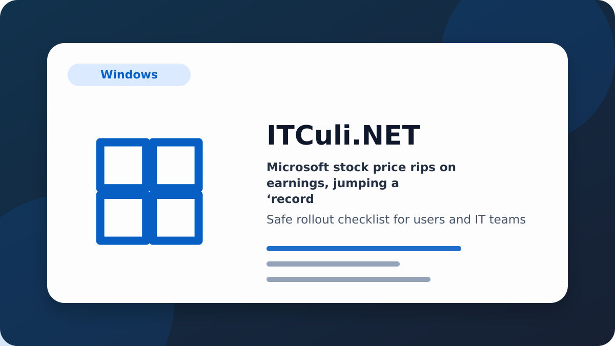 Microsoft stock checklist