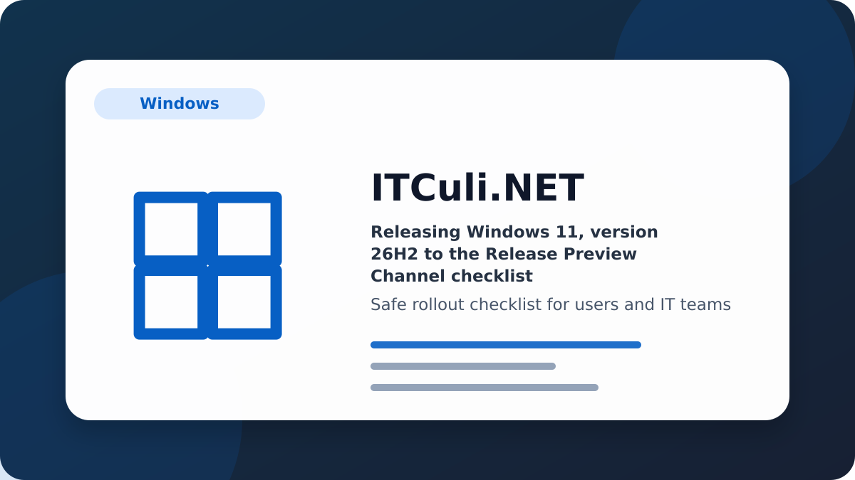 Releasing Windows checklist