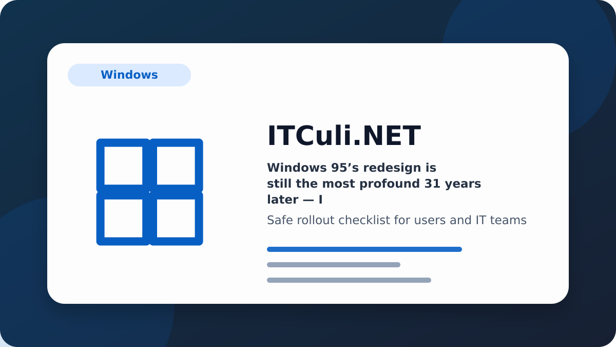 Windows 95's checklist