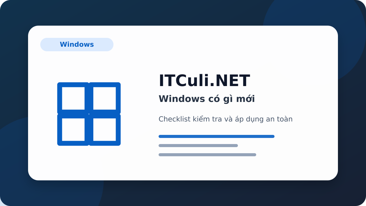 Windows checklist xử lý