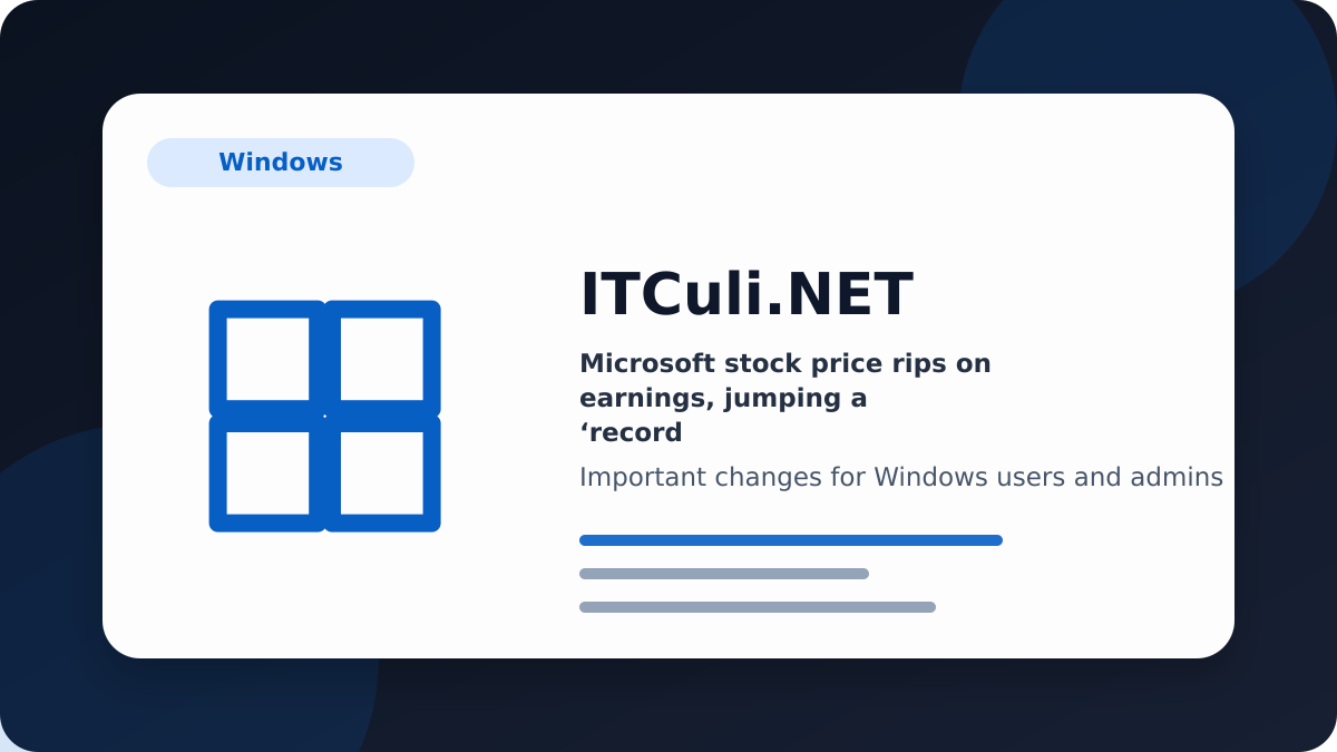 Microsoft stock price rips on earnings, jumping a ‘record breaking’ 18% in a week — Wall S